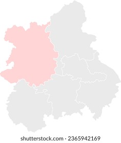 West Midlands UK Region Map with Shropshire Highlighted