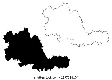 West Midlands (United Kingdom, England, Metropolitan county) map vector illustration, scribble sketch West Midlands (county) map