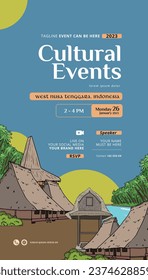 West Nusa Tenggara Indonesia Culture Illustration design idea