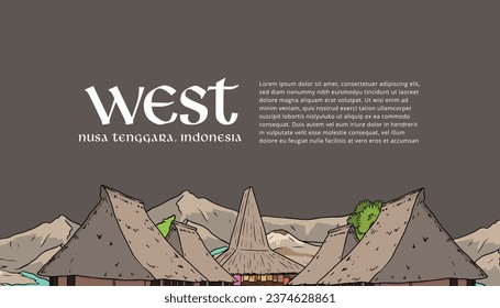 West Nusa Tenggara Indonesia Culture Illustration design idea