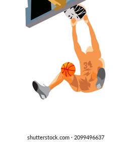 West nusa tenggara, Indonesia- Januari 02,2022:basketball player, vector sketch illustration, isolated style