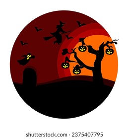 West nusa tenggara, Indonesia- October 16 2023:Halloween vector sketch illustration, isolated style