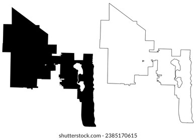 West Palm Beach City, Florida (United States cities, United States of America, us, usa city) map vector illustration, scribble sketch City of West Palm Beach map