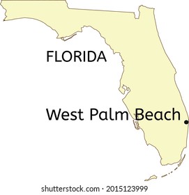 West Palm Beach City Location On Stock Vector (Royalty Free) 2015123999 ...