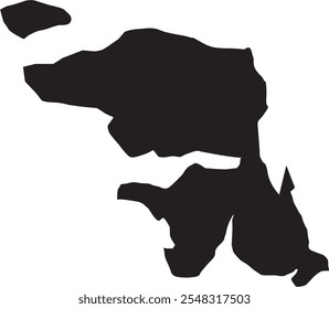 West Papua Province in Indonesia vector map silhouette, isolated on white background. High detailed silhouette illustration. 34 Province in Indonesia