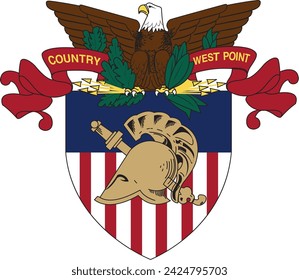 west point falcon logo icon with helmet vector logo art work  