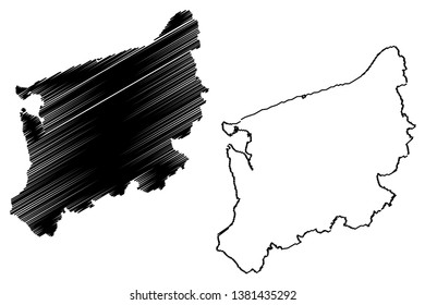 West Pomeranian Voivodeship (Administrative divisions of Poland, Voivodeships of Poland) map vector illustration, scribble sketch West Pomerania Province map