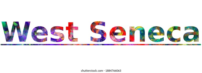 West Seneca. Colorful typography text banner. Vector the word west seneca design. Can be used to logo, card, poster, heading and beautiful title