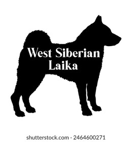 Siberiano occidental. Perro silueta perro razas logo perro monograma Vector