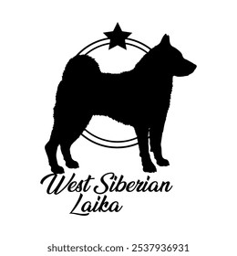 West Siberian dog silhouette,  dog, dog breeds, logo, vector, silhouette, logo design, animal, illustration, icon, sign, design, black,  symbol, pet