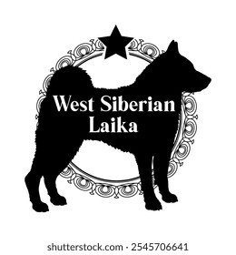 West Siberian Laika dog silhouette, dog, dog breeds,  vector, silhouette, logo design, animal, illustration, icon, sign, black, pet