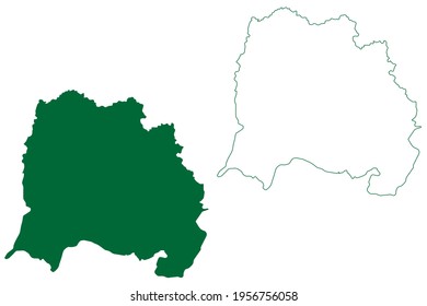 West Singhbhum district (Jharkhand State, Republic of India, Kolhan division) map vector illustration, scribble sketch West Singhbhum map