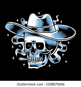WEST SKULL VECTOER ART DESIGN