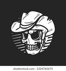 West Skull Vector Logo Design Template Idea