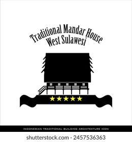 West Sulawesi Mandar Traditional House Icon, a series of architectural icons for Indonesian traditional houses