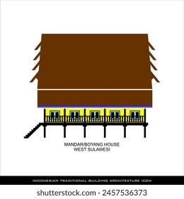 West Sulawesi Mandar Traditional House Icon, a series of architectural icons for Indonesian traditional houses