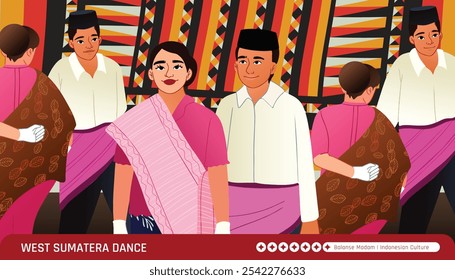 West Sumatera Balanse Madam culture flat design illustration