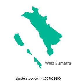 West Sumatra Province Green Map Vector