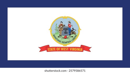 West Virginia (1907-1929) Flag Vector Illustration Premium Quality