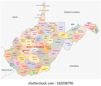 west virginia administrative map
