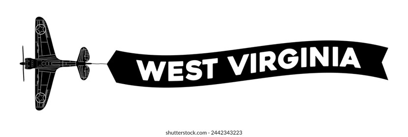  West Virginia advertisement banner is attached to the plane