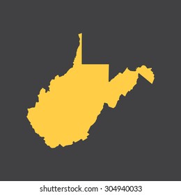 West Virginia border,map. Vector illustration EPS8.