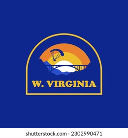 West Virginia bridge vintage logo vector concept, icon, element, and template for company. Travel, explore, adventure logo.