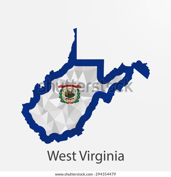 West Virginia Flag Map Geometricmosaic Polygonal Stock Vector (Royalty ...