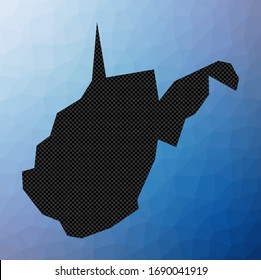 West Virginia geometric map. Stencil shape of West Virginia in low poly style. Awesome US state vector illustration.