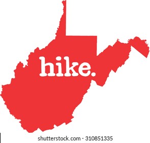 West Virginia hike state vector sign