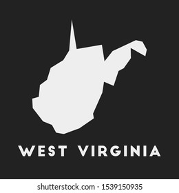 West Virginia icon. US state map on a dark background. Stylish West Virginia map with the state name. Vector illustration.