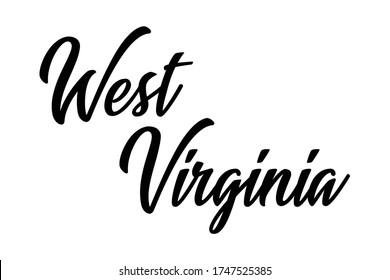 West virginia lettering vector isolated on white background