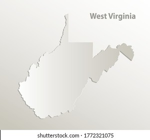 West Virginia map, card paper 3D natural vector