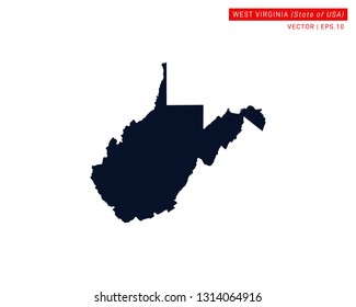 West Virginia Map Design Template