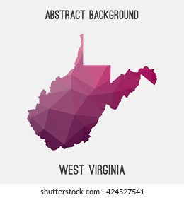 West Virginia map in geometric polygonal style.Abstract tessellation,modern design background. Vector illustration EPS8