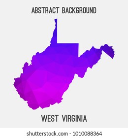 West Virginia map in geometric polygonal,mosaic style.Abstract tessellation,modern design background,low poly. Vector illustration.
