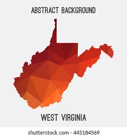 West Virginia map in geometric polygonal,mosaic style.Abstract tessellation,modern design background. Vector illustration EPS8