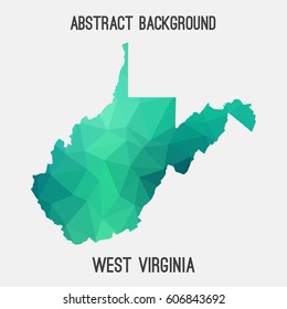 West Virginia map in geometric polygonal,mosaic style.Abstract tessellation,modern design background,low poly. Vector illustration.