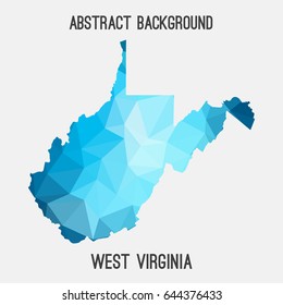 West Virginia map in geometric polygonal,mosaic style.Abstract tessellation,modern design background,low poly. Vector illustration.