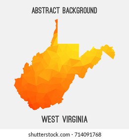 West Virginia map in geometric polygonal,mosaic style.Abstract tessellation,modern design background,low poly. Vector illustration.