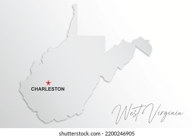 West Virginia map isolated on white background, 3d rendering 