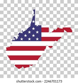 West Virginia map shape, united states of america. Flat concept icon symbol vector illustration .