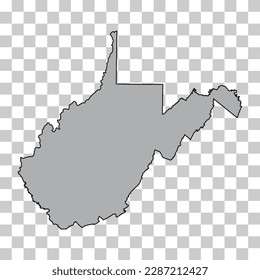 West Virginia map shape, united states of america. Flat concept icon symbol vector illustration .