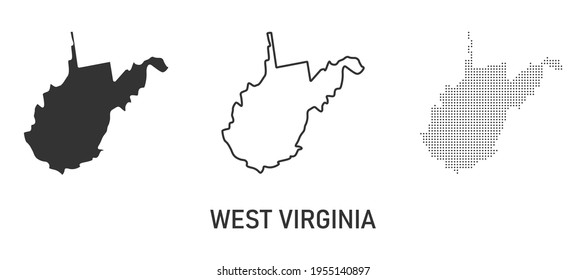 West Virginia Map. Map Of The United States Of America Made Of Dots, Line And Whole. Vector Illustration.