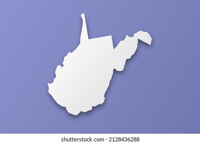 West Virginia Map - USA, United States of America Map vector template with paper style including shadow and white color on purple background for design, infographic - Vector illustration eps 10