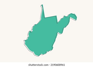 West Virginia Map Usa Unites State Stock Vector (royalty Free 