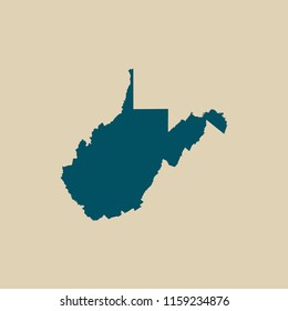 West Virginia Map Vector Stock Vector (Royalty Free) 1159234876 ...