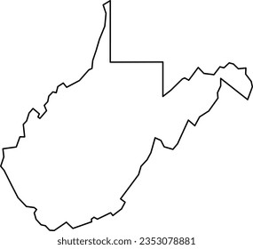 west virginia map, west virginia vector angled, west virginia outline, west virginia angled