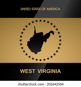West Virginia map vector background