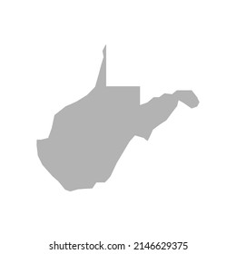 West Virginia map vector icon on white background